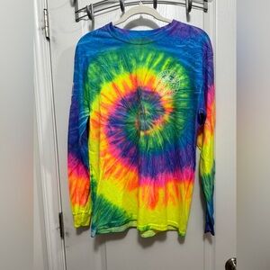 Surf Style Tie-Dye Long Sleeve Shirt - Multicolor